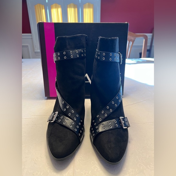 Lane Bryant Black Ankle Boots with Buckled Straps - Picture 2 of 14
